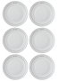 Hermia DNR0076 Juego de Platos de Servicio 6 Piezas Porcelana Blanca Apto Lavavajillas No Microondas Elegancia